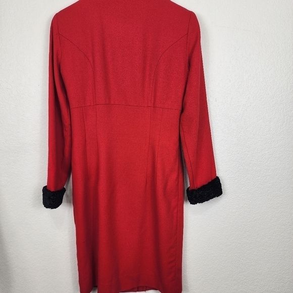 Vintage Sharon Young A-Line Red  Mobwife Dress Size 4 - Picture 6 of 11